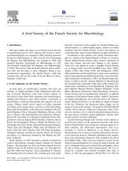 A brief history of the French Society for Microbiology