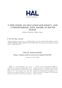 A NEW STATE, AN OLD LANGUAGE POLICY, AND A - HAL