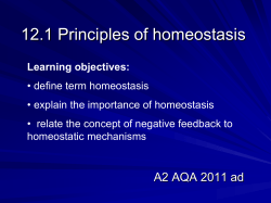 12.1 Principles of homeostasis