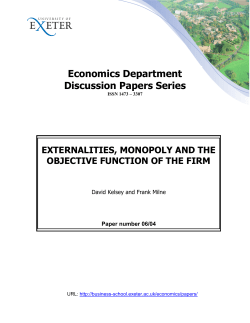 Externalities, Monopoly and the Objective Function of the Firm