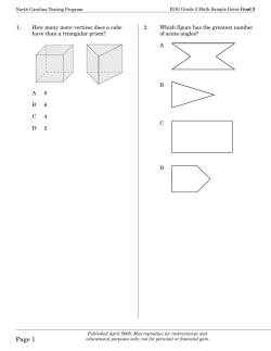 Grade 3 Mathematics Goal 3 - North Carolina Public Schools