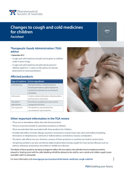 Changes to cough and cold medicines for children
