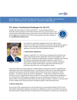 FTC Alums: 5 Institutional Challenges For The FTC