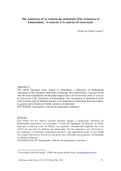 The Astuteness of As Ast&uacute;cias da enuncia&ccedil;&atilde;o