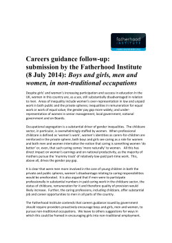 Careers guidance follow-up: submission by the Fatherhood Institute
