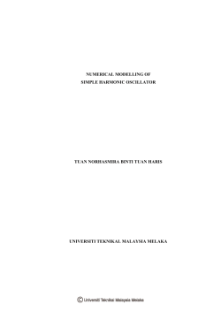 NUMERICAL MODELLING OF SIMPLE HARMONIC OSCILLATOR