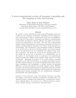 A neuro-computational account of taxonomic responding and fast
