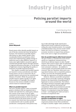Policing parallel imports around the world