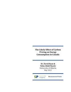 The Likely Effect of Carbon Pricing on Energy Consumption in Canada
