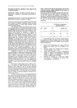 Modulation of adenosine signalling in sheep adipose tissue by