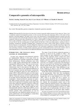 Comparative genomics of microsporidia - Botany, UBC