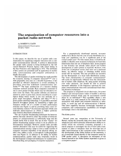 The organization of computer resources into a packet radio network