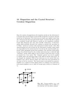 10. Magnetism and the Crystal Structure &ndash; Covalent