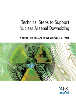 Technical Steps to Support Nuclear Arsenal Downsizing