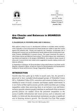 Are Checks and Balances in MGNREGs Effective?