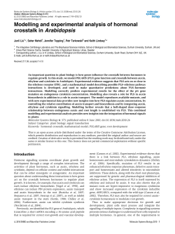 Modelling and experimental analysis of hormonal crosstalk in