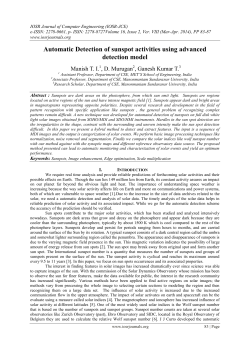 Automatic Detection of sunspot activities using advanced detection