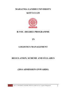 MAHATMA GANDHI UNIVERSITY KOTTAYAM B.VOC. DEGREE