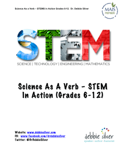 Science As a Verb &ndash; STEMS in Action Grades 6-12