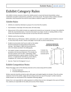 Exhibit Rules - Chicago Metro History Fair