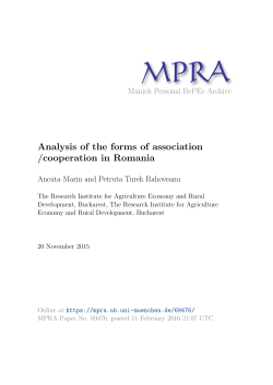 Analysis of the forms of association /cooperation in Romania