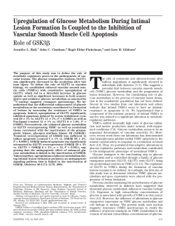 Upregulation of Glucose Metabolism During Intimal Lesion