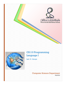 CS110 Programming Language I