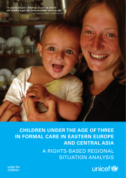 Children under the age of three in formal care in Eastern