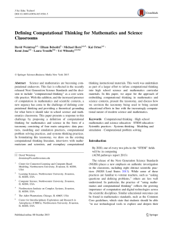 Defining Computational Thinking for Mathematics and - CT-STEM