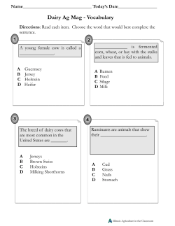 Dairy - Illinois Ag in the Classroom