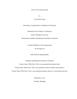 Prospectus Guidelines for Candidacy Qualifying Examination