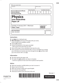 KPH0/4PH0 Paper: 2P - Edexcel
