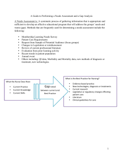 A Guide to Performing a Needs Assessment and a Gap Analysis
