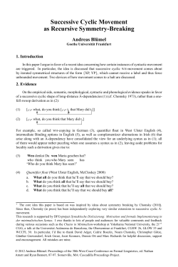 Successive Cyclic Movement as Recursive Symmetry