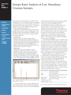 Isotope Ratio Analysis of Low Abundance Uranium Isotopes