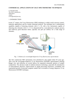 1 COMMERCIAL APPLICATIONS OF X RAY SPECTROMETRIC