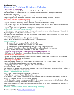 Psychology Notes - Guelph Exam Network