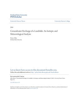 Groundwater Recharge of a Landslide: An Isotopic