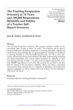 The Teaching Perspectives Inventory at 10 Years and 100,000