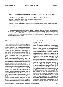 Direct observation of ultrafast energy transfer in PSI core antenna
