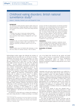 Childhood eating disorders: British national surveillance study