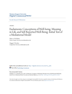 Eudaimonic Conceptions of Well-being, Meaning in Life