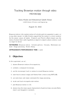 Tracking Brownian motion through video microscopy