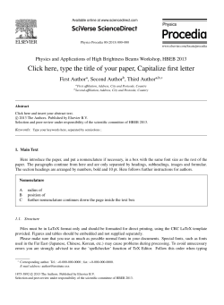 Click here, type the title of your paper, Capitalize first letter