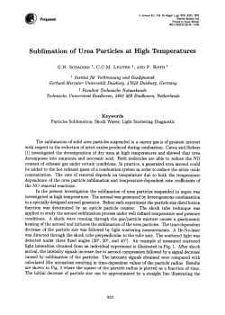 Sublimation of Urea Particles at High Temperatures