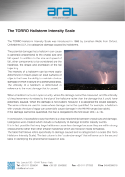 The Torro Hailstorm Intensity Scale