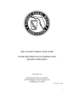 The Taylor Tutorial Study Guide - Florida Rural Water Association