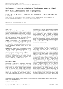Reference values for an index of fetal aortic isthmus blood flow