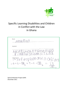 Specific Learning Disabilities and Children in Conflict with the Law