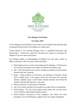 Free Rangers Food Policy November 2015 At Free Rangers Forest
